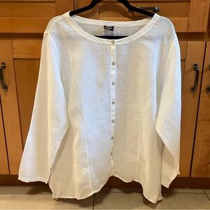 Eileen Fisher White Linen Blouse